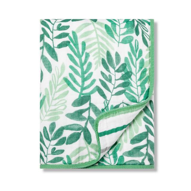 Muslin Baby Blanket Ferns - Cloud Island™ Trinket Green