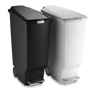simplehuman® Slim Plastic 40-Liter Step-On Trash Can in Black