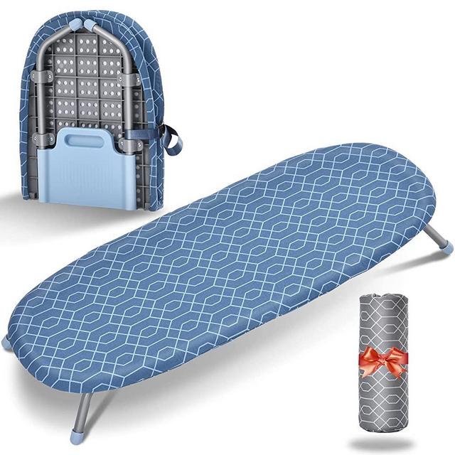 APEXCHASER Foldable Ironing Board, Tabletop Small Ironing Board with 2 Heat Resistant Ironing Cover, Portable Tabletop Ironing Board wiht Non-Slip Feet for Home Travel Use