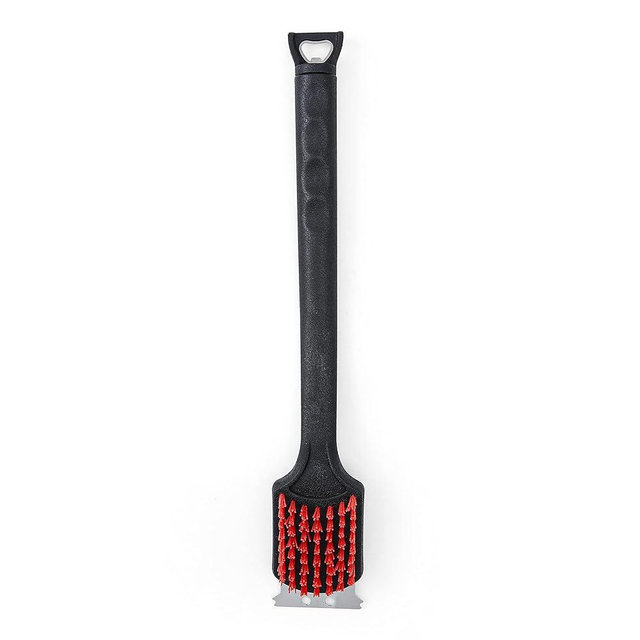 Kingsford Grill Tools 17” Cleaning Brush with Stainless Steel Scraper, Nylon Bristles, Bottle Opener, and Non-slip Rubber Handle| Classic Grill Brush for Cleaning Most Outdoor Grill Types