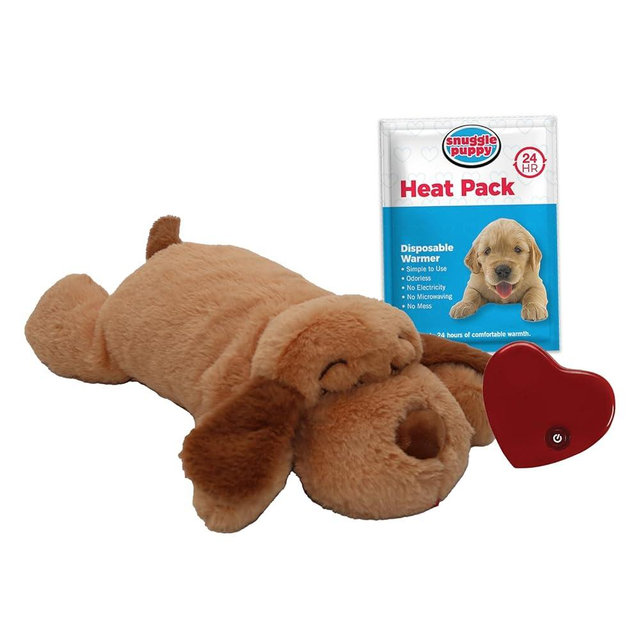 Original Snuggle Puppy Toys - Heartbeat Puppy for Dogs - Pet Anxiety Relief and Calming Aid - Comfort Dog Toys for Behavioral Training in Sleeping Biscuit