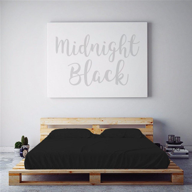 Night Sweats: PeachSkinSheets Midnight Black 1500tc Soft Sheet Set - Queen