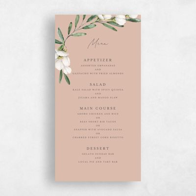Sandstone, Brown Wedding Menu - Sundsvall