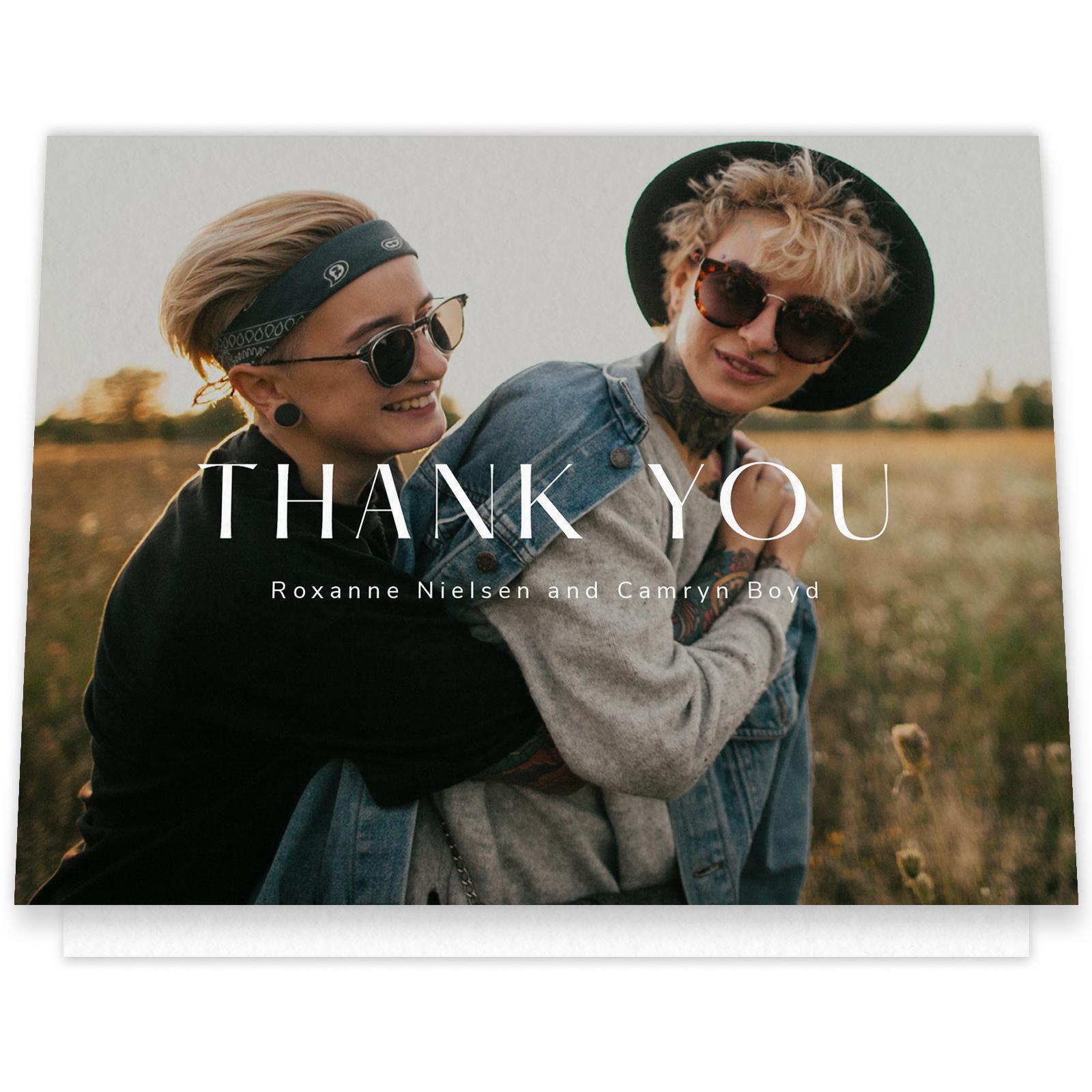 ''☛Thank you ☚″ Thank You Shadow Card — Letterpress PDX