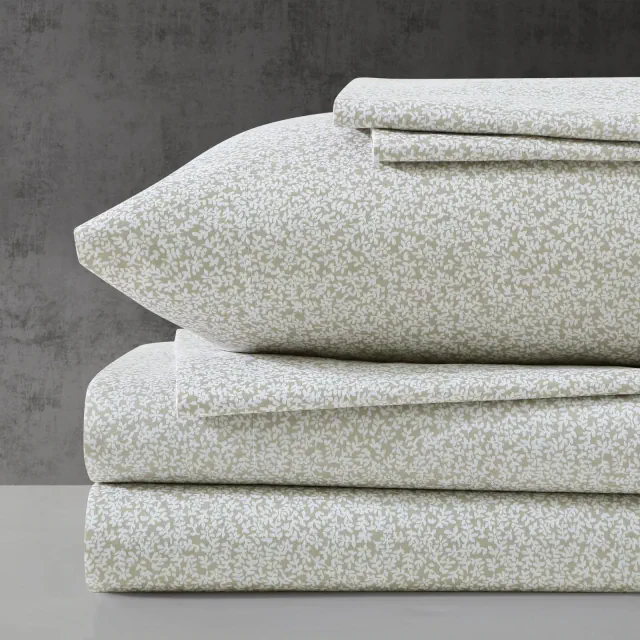 Kenneth Cole Chill Flowers Beige 6 Piece Sheet Set- Queen