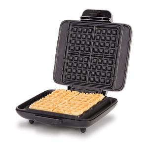 DASH No Mess Belgian Waffle Maker: Waffle Iron 1200W + Waffle Maker Machine For Waffles, Hash Browns, or Any Breakfast, Lunch, Snacks with Easy Clean, Non-Stick + Mess Free Sides - Silver