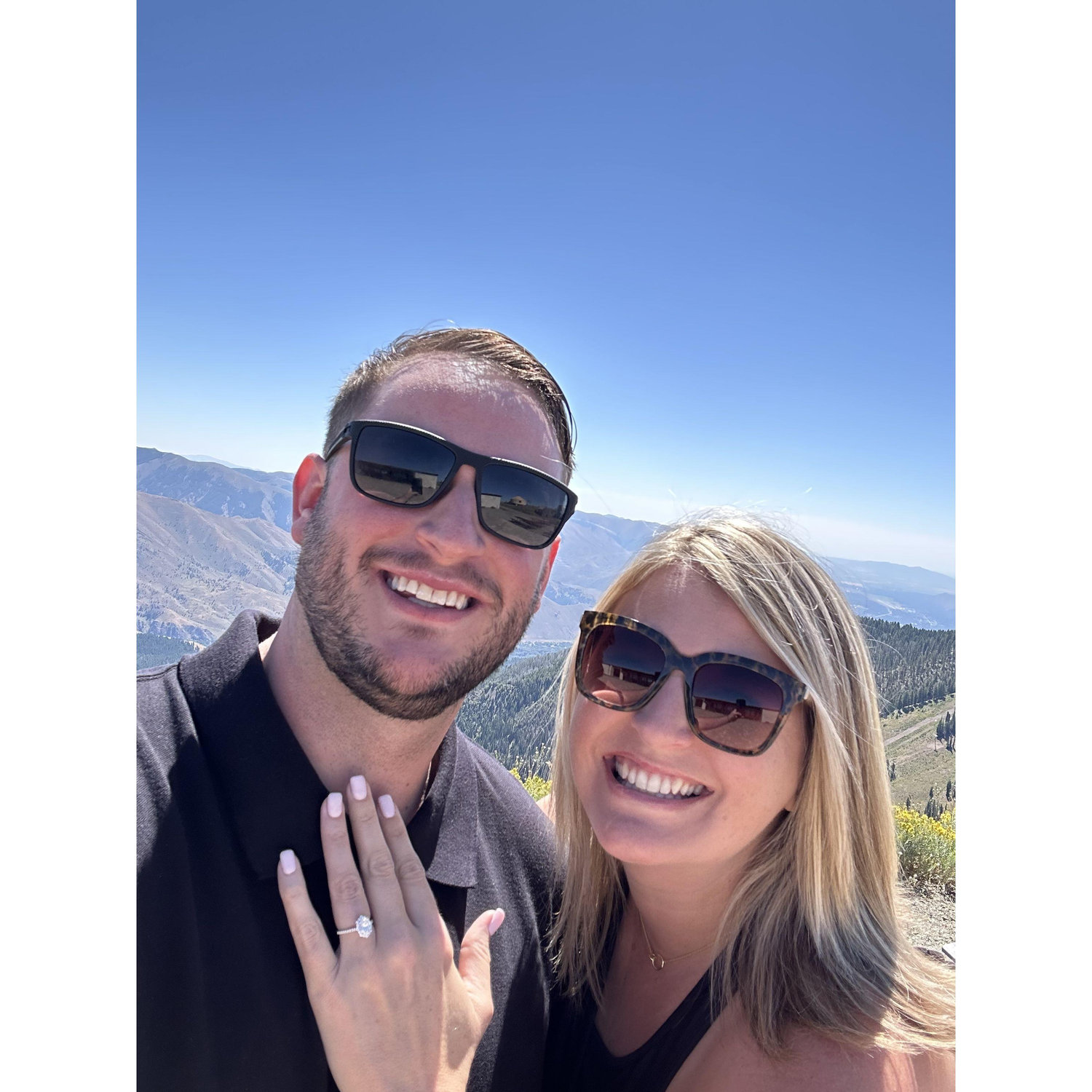 At the top of Mt. Baldy in Sun Valley where Zac proposed.