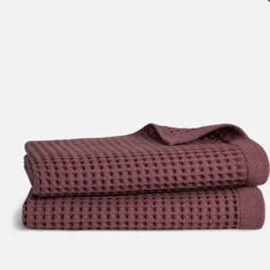 [Plum] Dreamweave Waffle Bath Towels