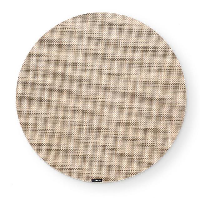 Chilewich Mini Basketweave Round Placemats, Set of 4, Linen