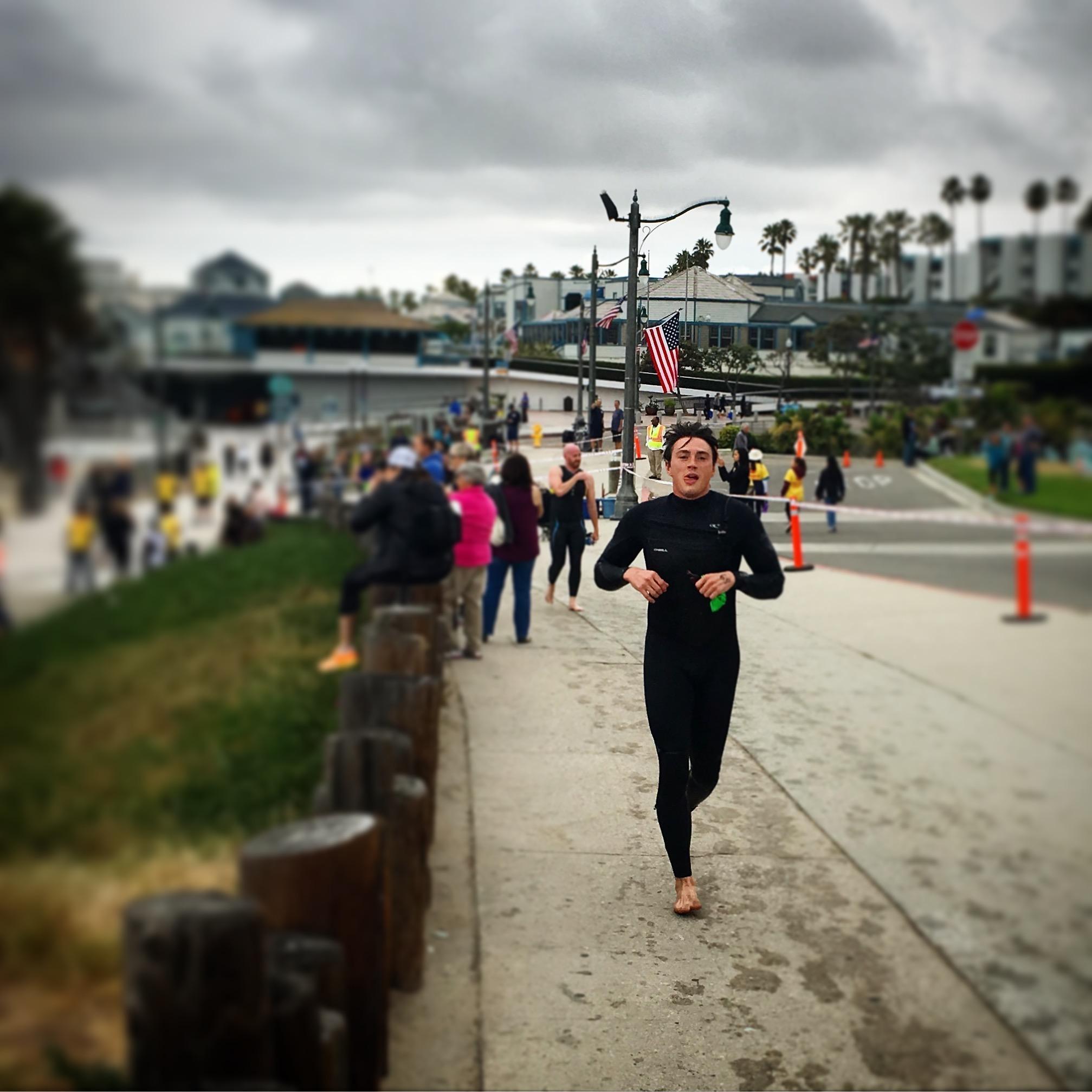 Brandon's first mini-triathlon!