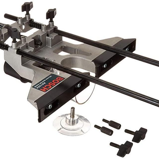 BOSCH RA1054 Deluxe Router Edge Guide with Dust Extraction Hood & Vacuum Hose Adapter , Black