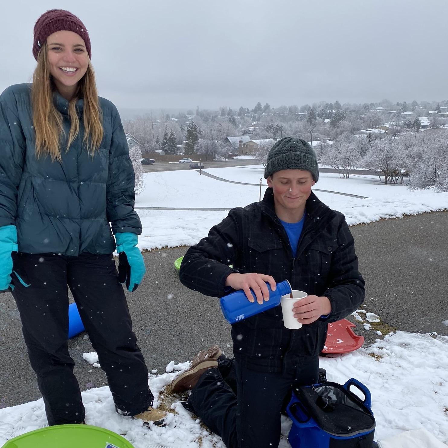 Grant is definitely the more prepared one between the two of us. He always has snacks, warm clothes, or whatever anyone might need on hand.