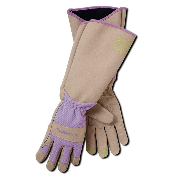 Magid Glove & Safety Professional Rose Pruning Thorn Resistant Gardening Gloves with Long Forearm Protection for Women (BE195TM) - Puncture Resistant, Medium (1 Pair), Brown & Purple