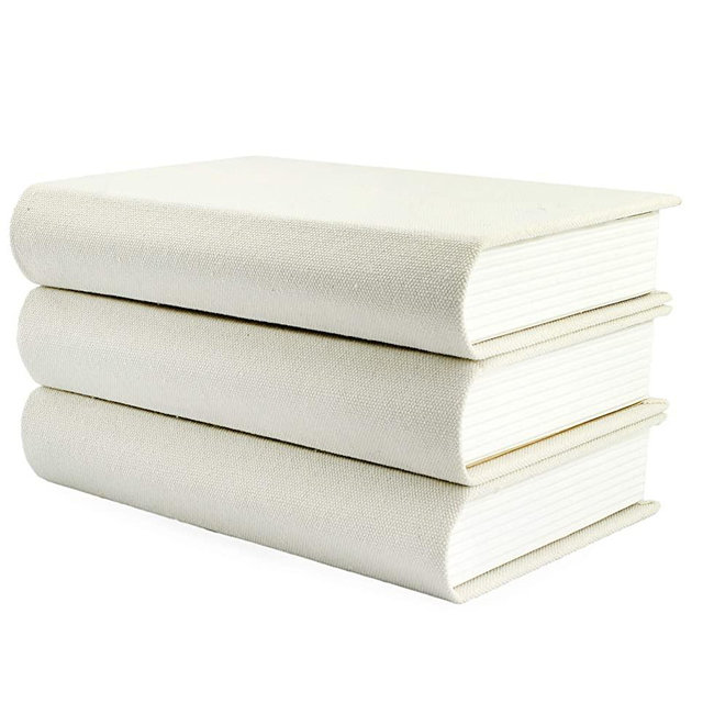 AuldHome Faux Book Stack: Blank Set of 3 Decorative Books for DIY Crafts and Home Decor