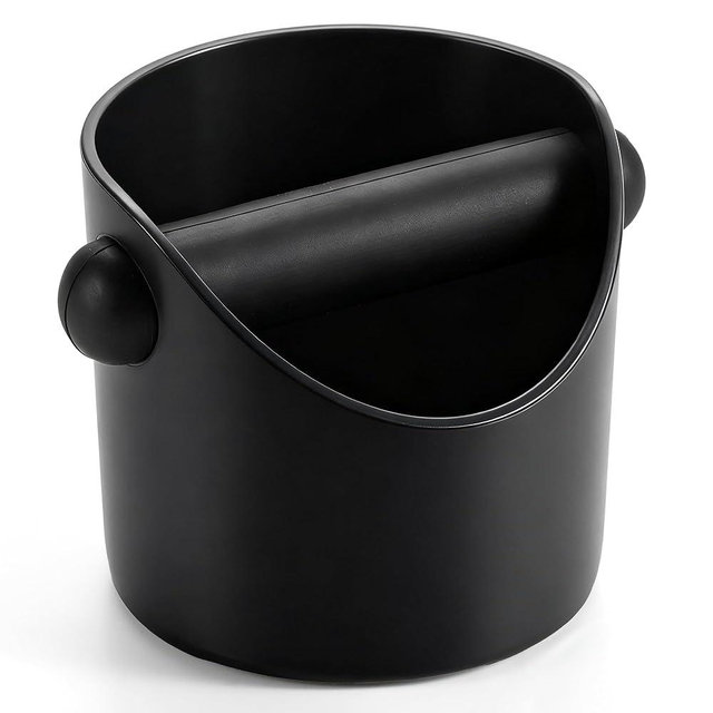 Li&Zhao Espresso Knock Box - Premium Knock Box for Espresso Machines with Non-Slip Base, Includes Brush and Dust Blower, Knock Box Espresso Accessory for Home, Suitable for 51-53mm Knock Box(Black)