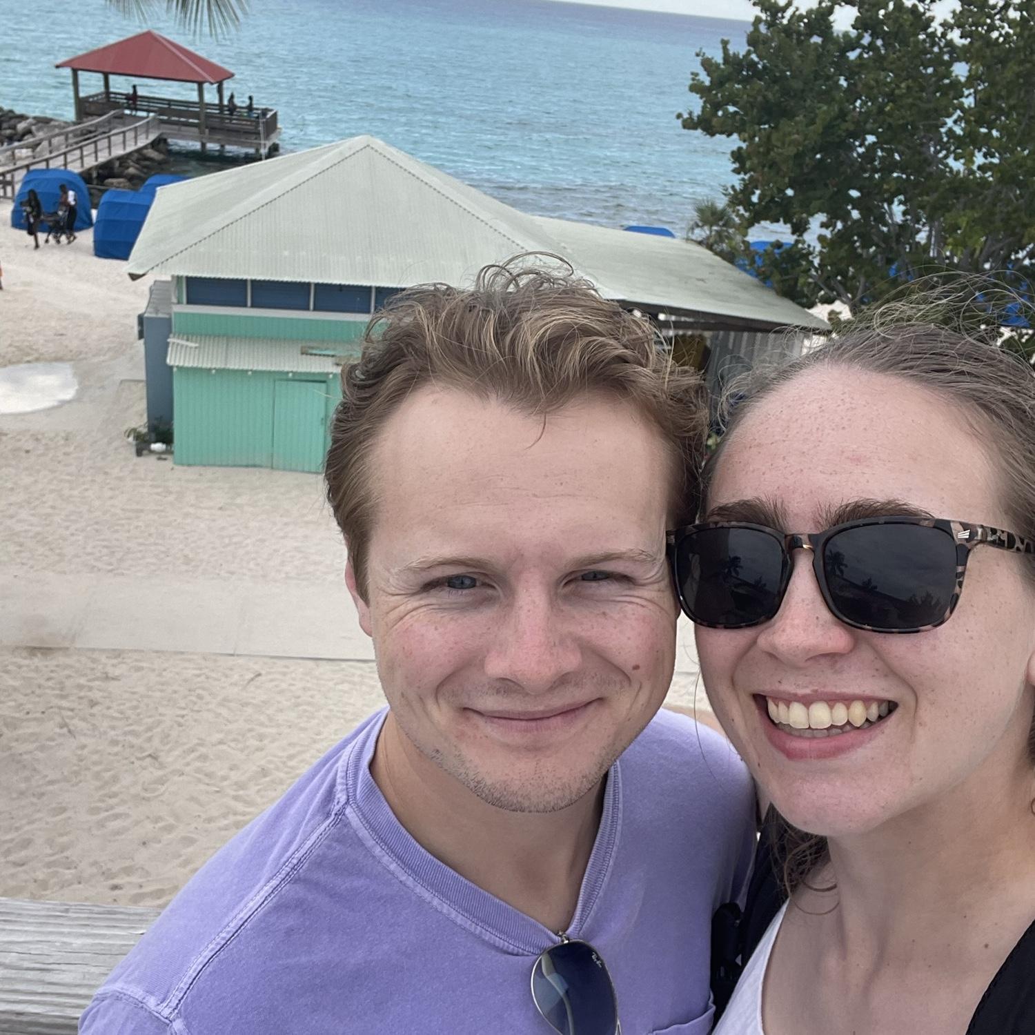 Kristen and Sean in the Bahamas on their first cruise!