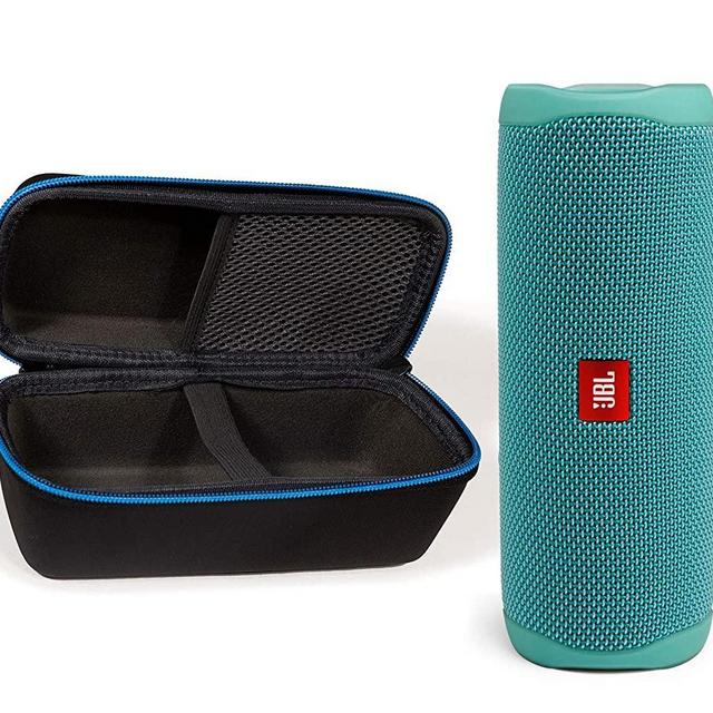 JBL Flip 5 Waterproof Portable Wireless Bluetooth Speaker Bundle with divvi! Protective Hardshell Case - Teal