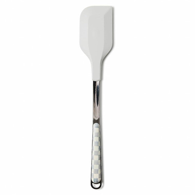 MACKENZIE-CHILDS Kitchen Spatula, Silicone Spatula for Cooking, Gray-and-White Sterling Check