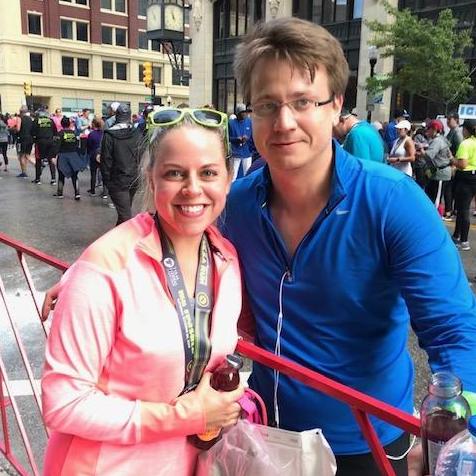 We ran the Tulsa Run together! We won't mention who won...