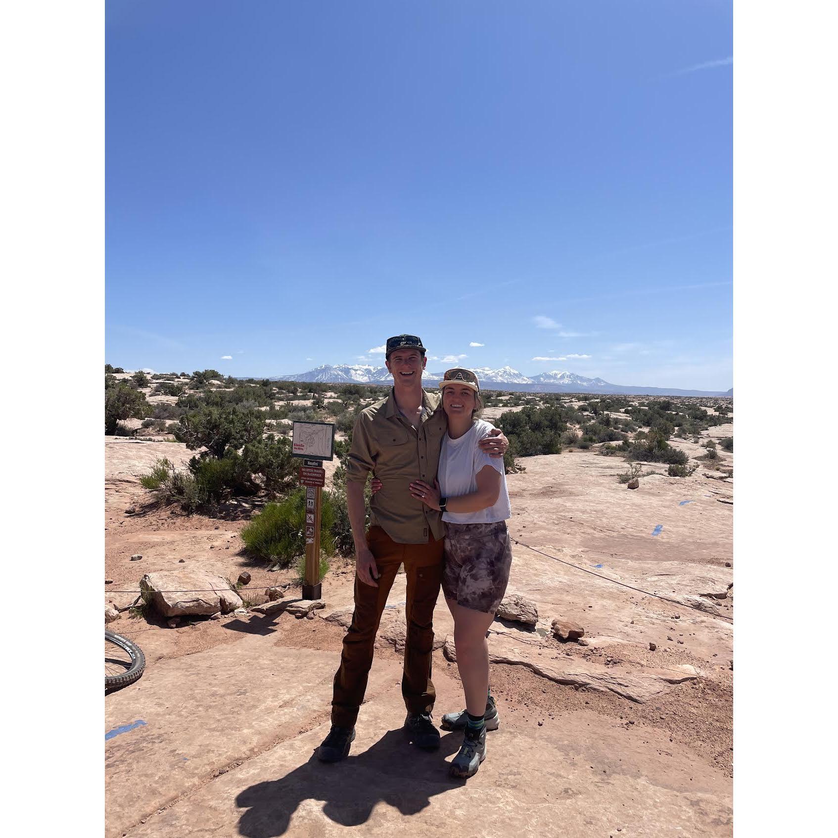 After we got engaged in Moab!