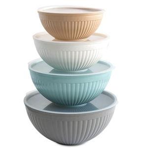 Nordic Ware Prep and Serve Mixing Bowls Set, 8-Piece, Earth-Tones