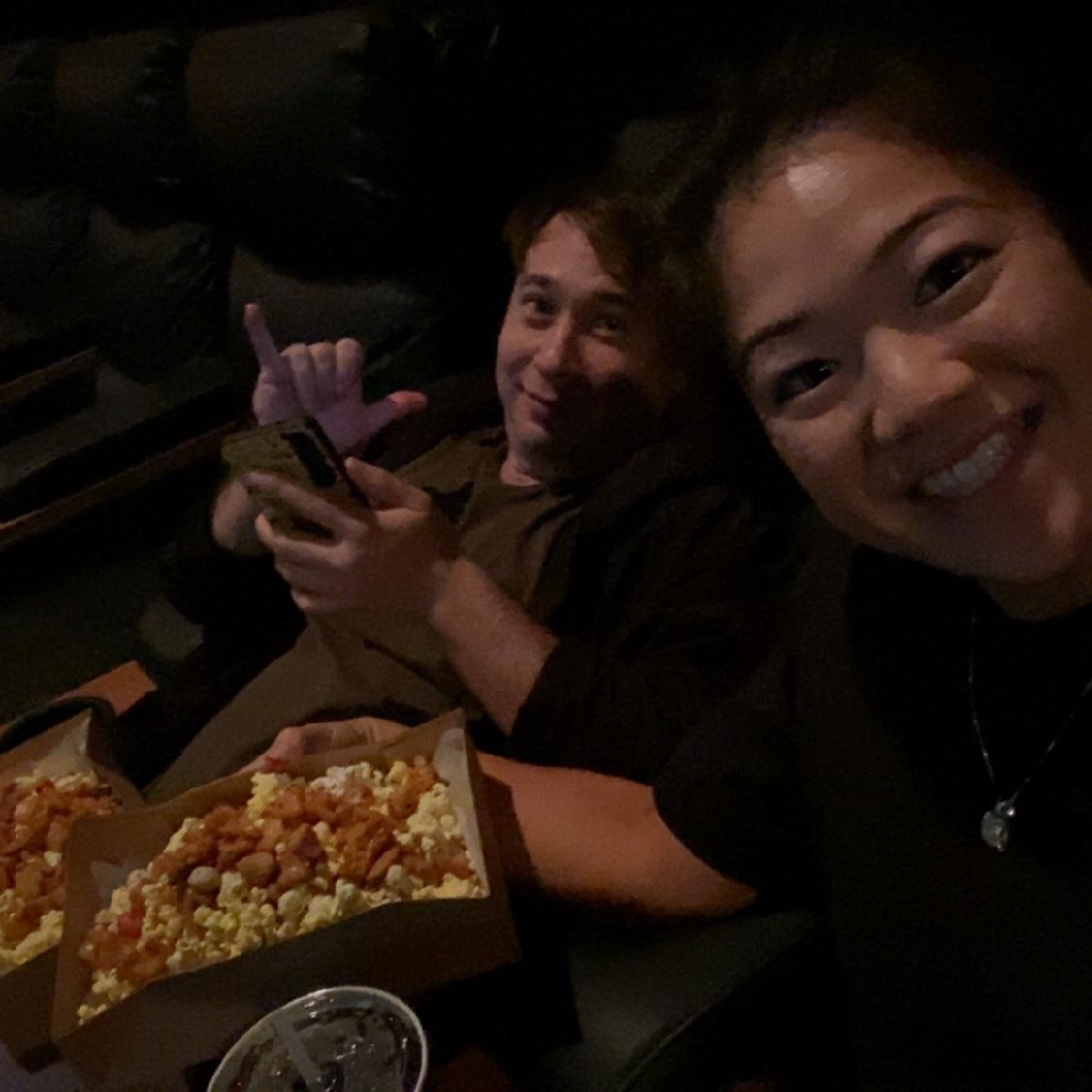 Our first movie date with our guilt free 4:1 kakimochi popcorn ratio