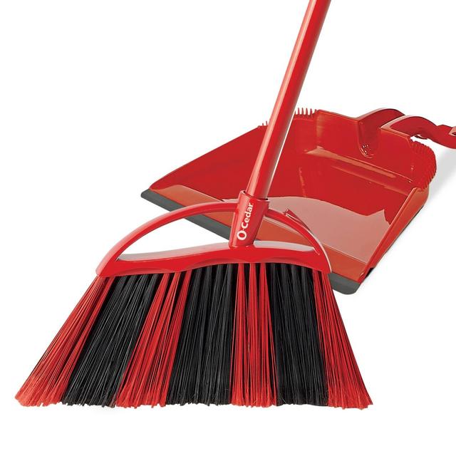 O-Cedar PowerCorner One Sweep Assembled Broom with Step-On Dustpan