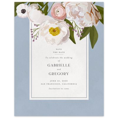 Sweet Blue Wedding Digital Save the Date - Verano Portrait