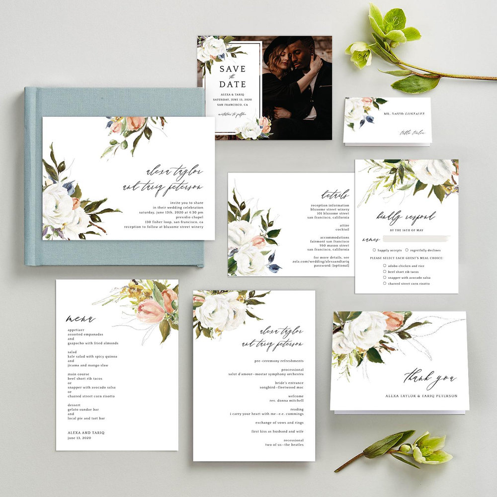 Octavia Elopement | White | Zola Wedding Invitations