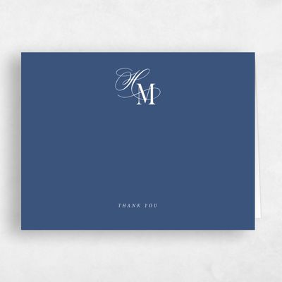 Dark Cobalt, Blue Wedding Thank You - Jalen Landscape