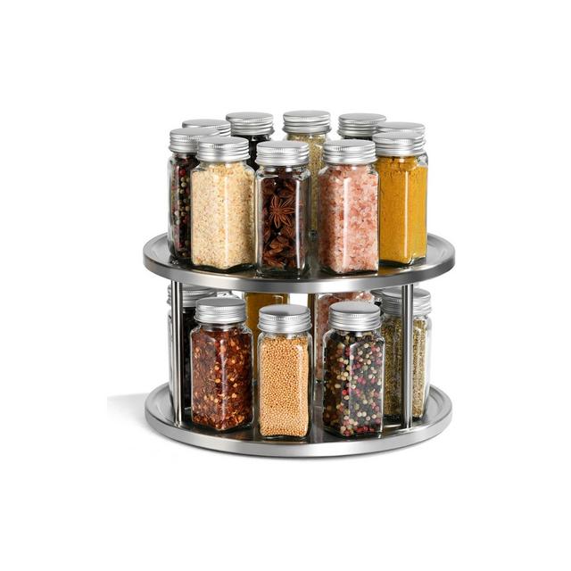 2 Level Turntable Lazy Susan - 360 Degree Lazy Susan - Kitchen Cabinet Organizer for Bottles and Containers Storage Organization - Homeitusa