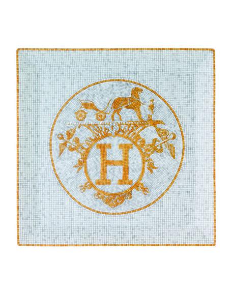 Hermès Mosaique Gold Square Plate