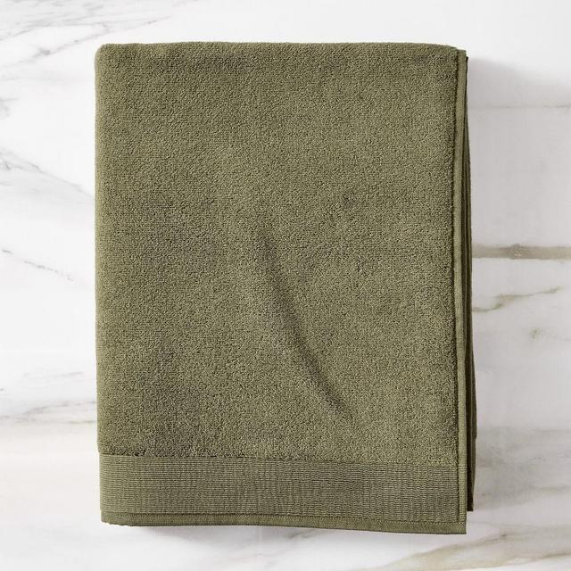 Plush Fibrosoft Organic Towel, Bath Sheet, Dark Olive 