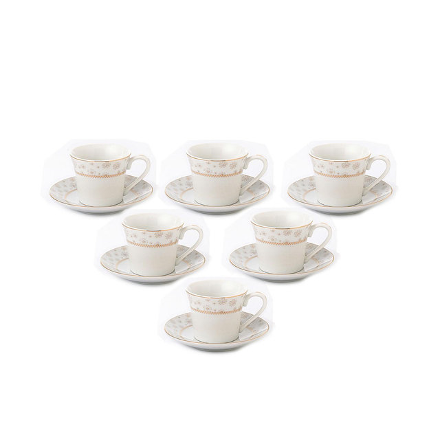 Lorren Home Trends Floral Espresso Set, 12 Piece