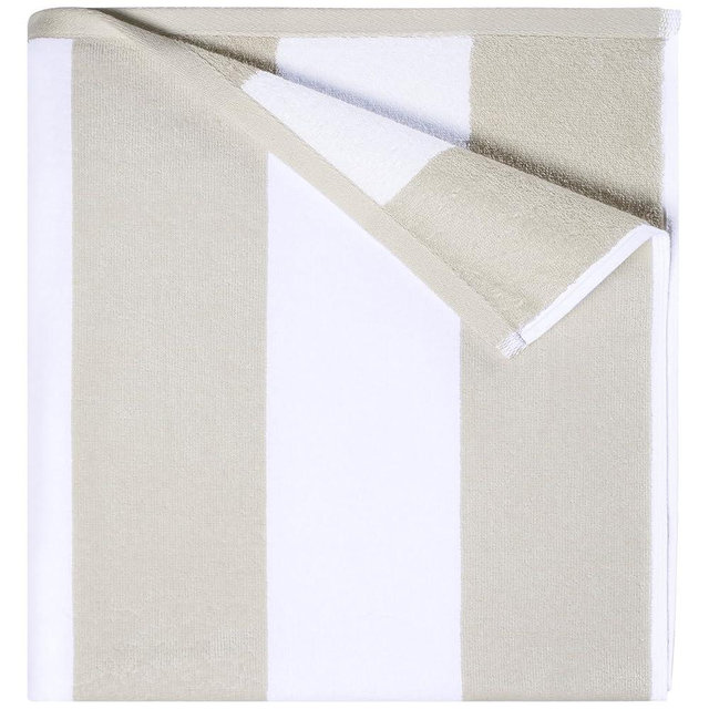 GABAO Cotton Beach Towel Oversized - 70"x 35"|Large Striped Towel - Classic Soft, Absorbent Terry Cloth for Pool, Beach, Travel & Resort (Chiffon)