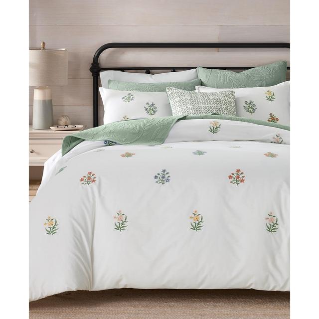 Charter Club Bouquet Embroidery 3-Pc. Duvet Cover Set, Full/Queen, Exclusively at Macy's