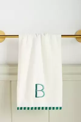 Embroidered Monogram Cotton Hand Towel