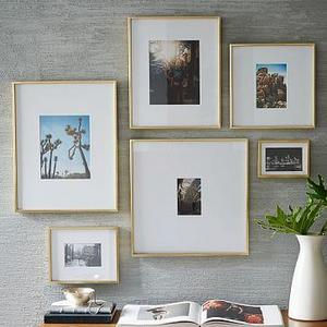 Gallery Frames - Polished Brass 5"x7" - Set of 3 (12"x 12" without mat)