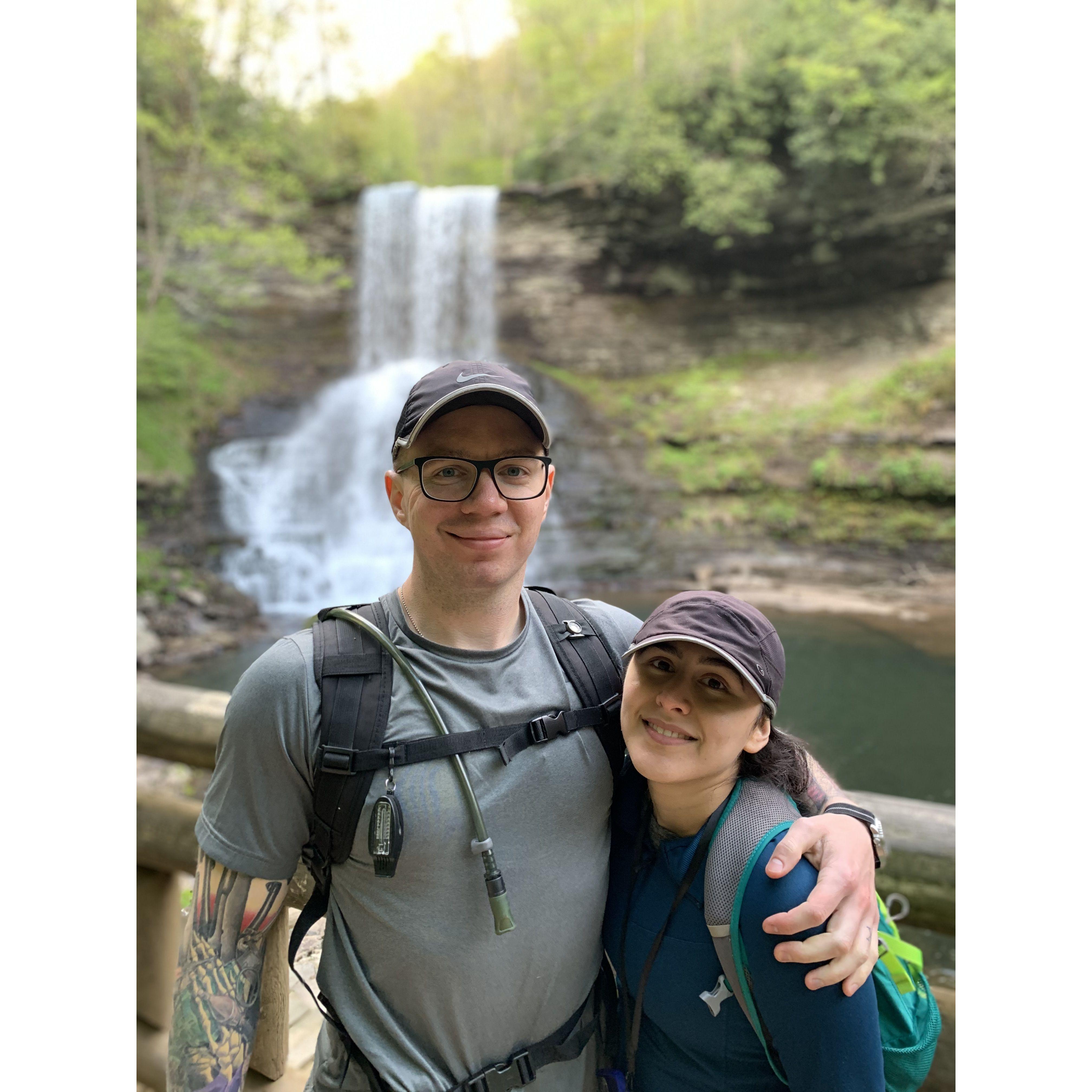 The waterfall at Cascades Trail in Pembroke, VA - May 2021
