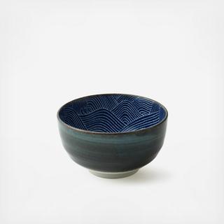 Aranami Blue Wave Pasta Bowl, Set of 4