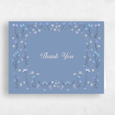 Denim Blue Wedding Thank You - Harebell Landscape