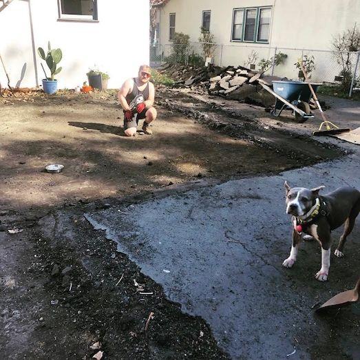 One of the many weekends we tore out the asphalt in our backyard together. February 6, 2022.