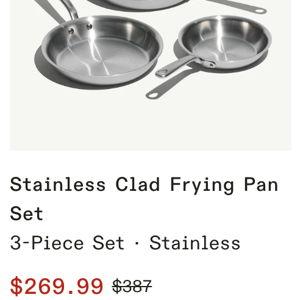3- Piece Stainless Frying Pan Set