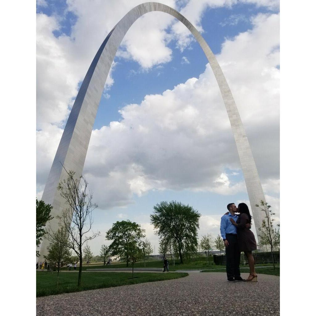 Our first kiss as an engaged couple