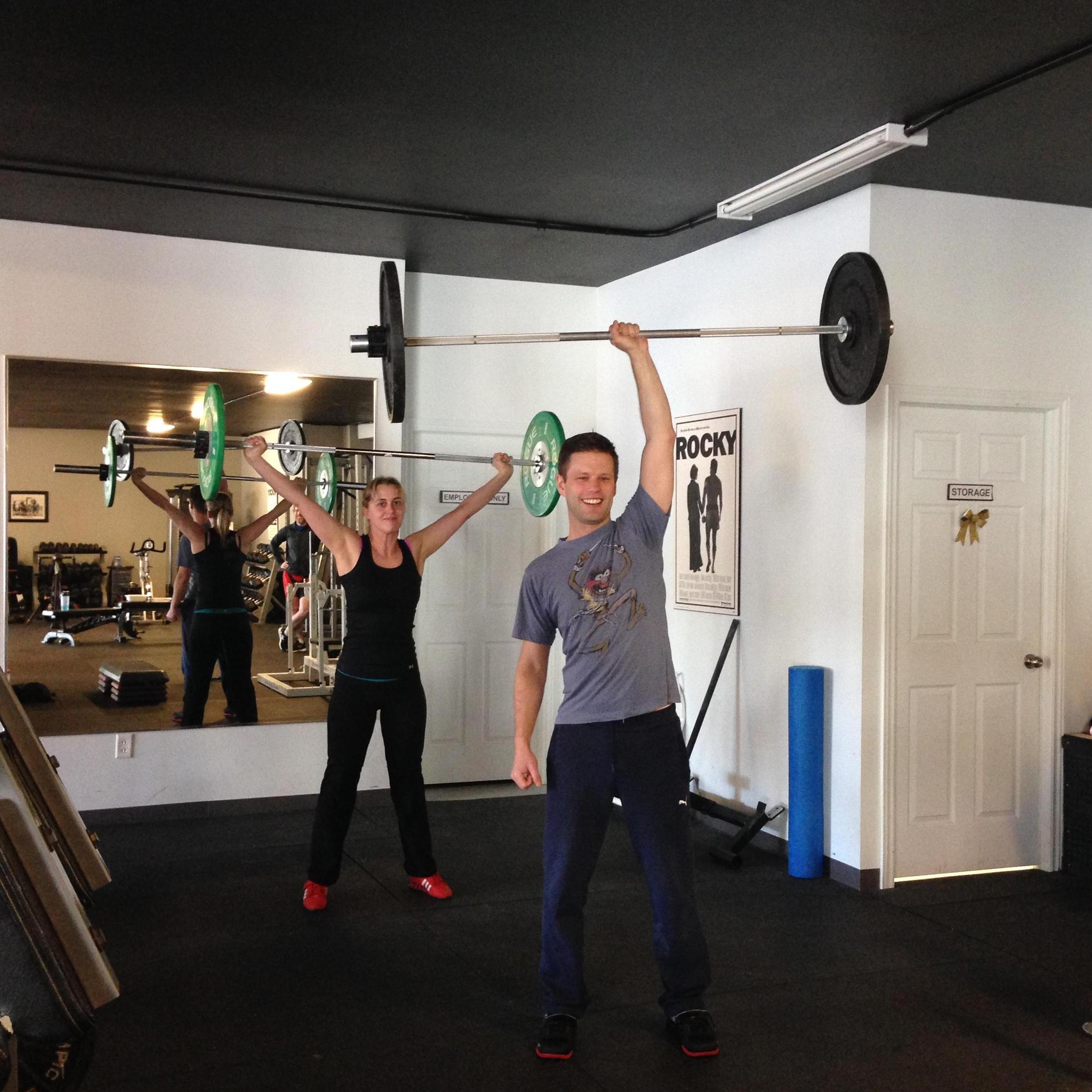 Gower wanted to lift too... Look how strong he is.