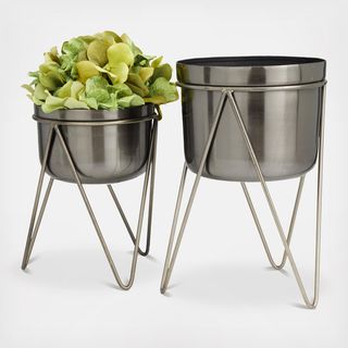 2-Piece Modern Planter Set with Stands