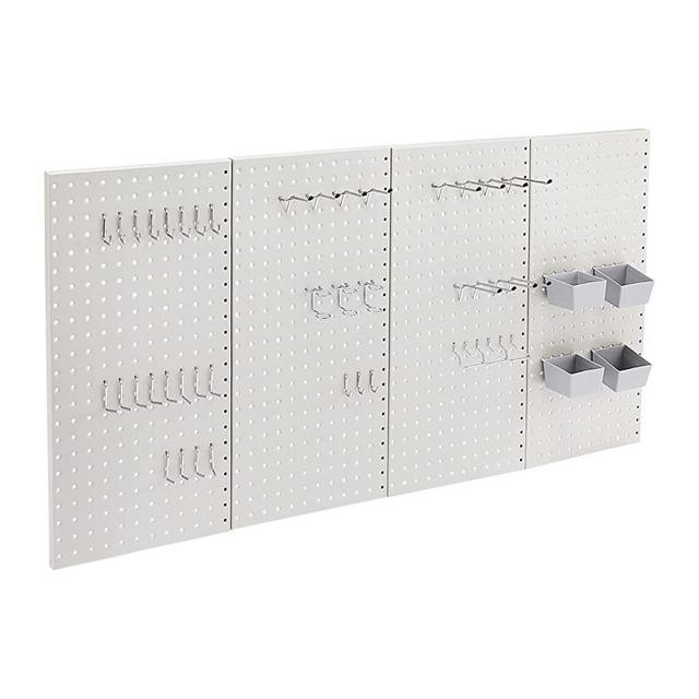 Amazon Basics Metal Pegboard Kit, Rust and Scratch Resistant - 48 Pieces