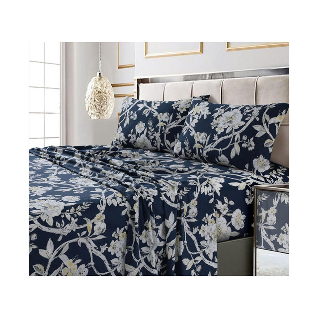 Tribeca Living Colmar Printed 300 Thread Count Cotton Sateen Extra Deep Pocket Sheet Set Sheet Set, California King