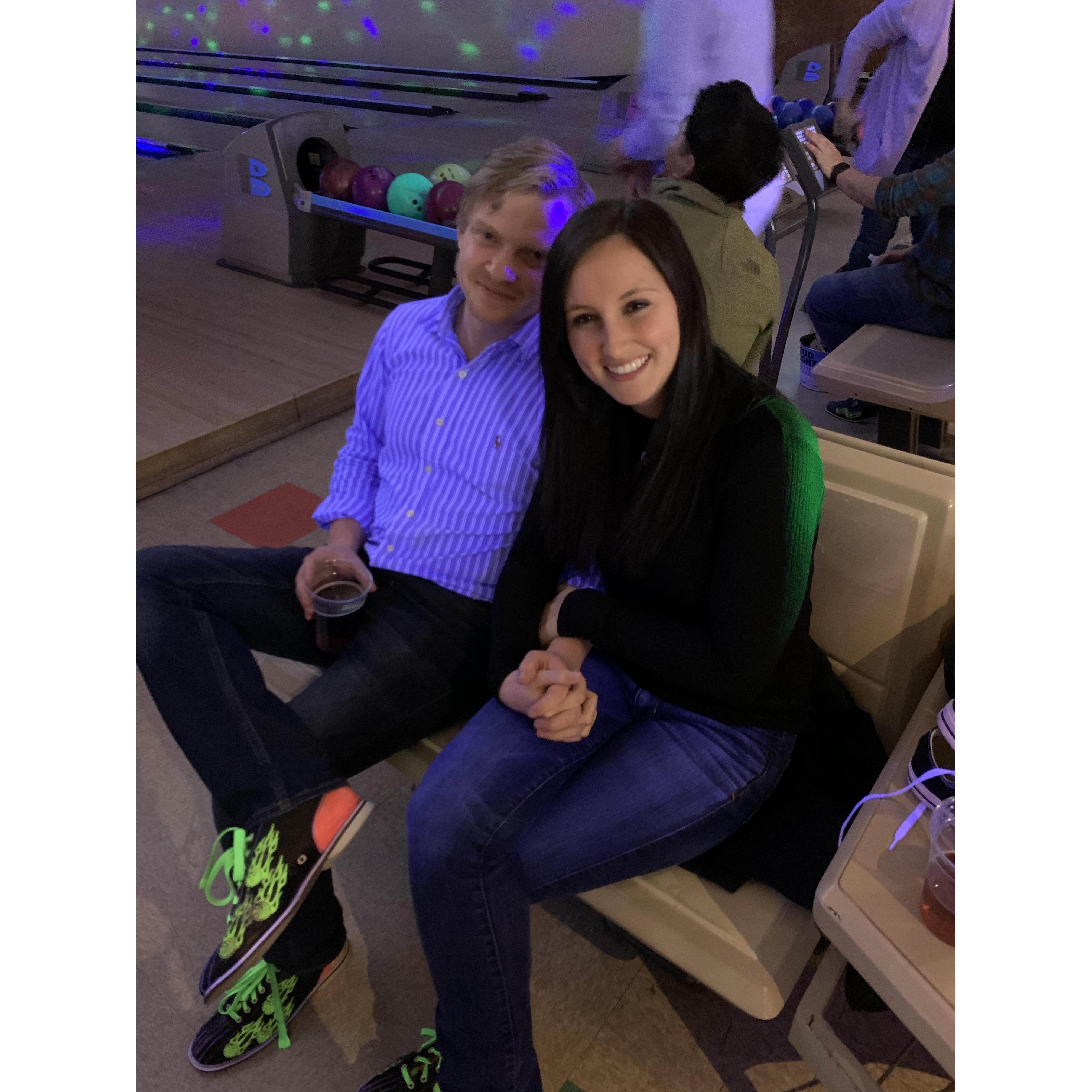 This is us bowling for the first time, Hannah is for sure the all time champ.