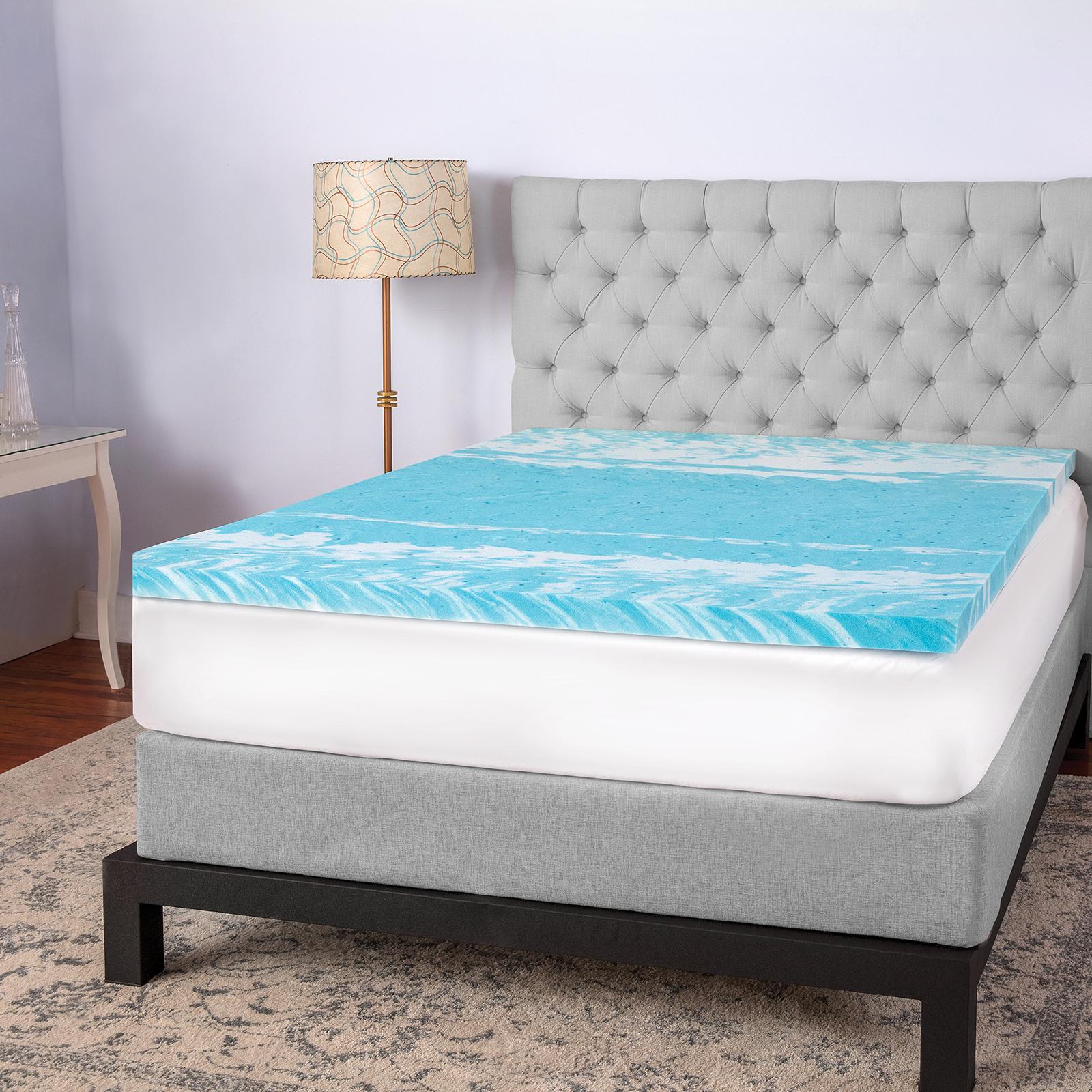 3 Inch Memory Foam Mattress Topper Queen Size, Gel Infused Swirl Memory  Foam Bed